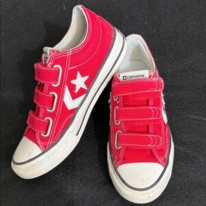 Converse Kids Red Velcro Star 76 Easy On Low-Top Sneakers